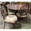 Image 2 : Mahogany Pedestal Dining Table & 7 Web Back Chairs (Table 54" round with 20" leaf )