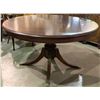 Image 3 : Mahogany Pedestal Dining Table & 7 Web Back Chairs (Table 54" round with 20" leaf )