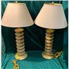 Image 1 : Pair of Stacked Saucer Table Lamps