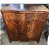 Image 1 : Book face burl Walnut Curved Cabinet 32in. W 35in. H