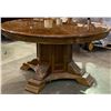 Image 1 : Mahogany Pedestal Dining Table 54in. Round with glass top