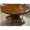 Image 2 : Mahogany Pedestal Dining Table 54in. Round with glass top