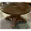 Image 3 : Mahogany Pedestal Dining Table 54in. Round with glass top