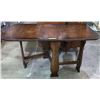 Image 2 : Oak gate leg drop leaf table and 4 padded ladder back chairs