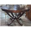 Image 1 : Inlaid Mahogany pedestal dining table, 48" round