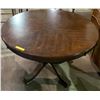 Image 2 : Inlaid Mahogany pedestal dining table, 48" round