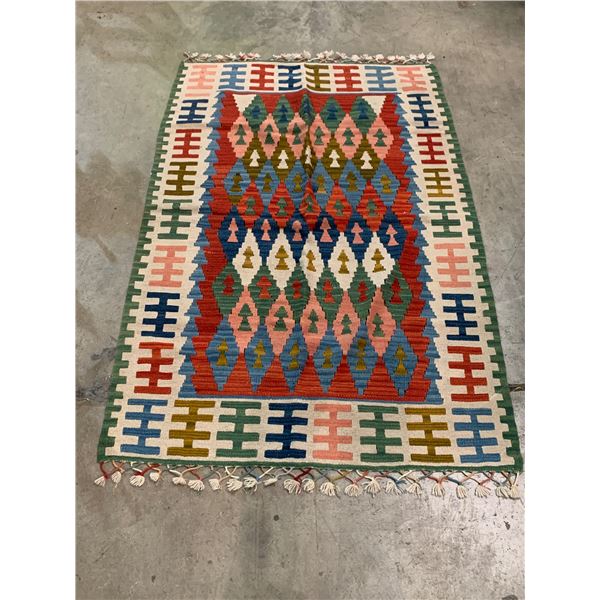 Hand made throw matt, 66" x 41"