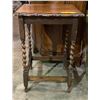 Image 1 : Oak barley twist end table, 20"w x 20"d x 29"h