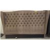 Image 2 : New tufted wingback fabric king size headboard, 85"w x 65"h