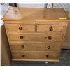 Image 2 : 5 Drawer rustic pine chest of drawers, 38" wide x 43" high