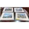 Image 1 : Set of 4 signed pictures, could be watercolors, 15 x 17 each