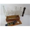 Image 3 : Purity Milk Bottle - Grantham's Fruit Juice Bottle - Vintage Press - Bar Accessories - Misc Items
