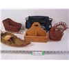Image 1 : Wicker Sleigh & Turkey - Carved Bird & Leaf Dish - Lunch Bag - Wooden Holder