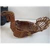 Image 2 : Wicker Sleigh & Turkey - Carved Bird & Leaf Dish - Lunch Bag - Wooden Holder