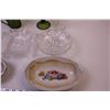 Image 3 : (2) Small Vases, (2) Ceramic Serving Dishes, (4) Pieces of Glassware
