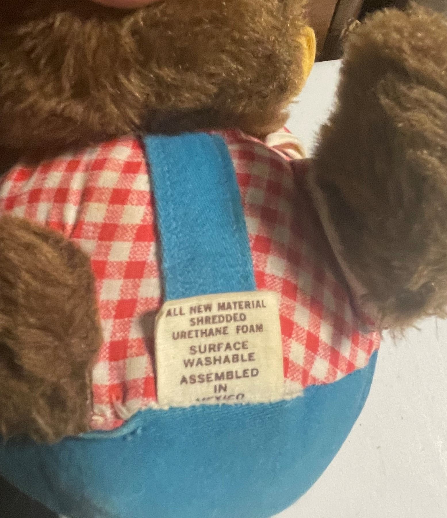Vintage Fisher Price Bear Rolly Polly Stuffed plush Musical rattle