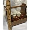 Image 3 : Wood caddy with salt and pepper shakers