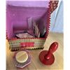 Image 2 : Vintage Cottage sewing Box with Contents