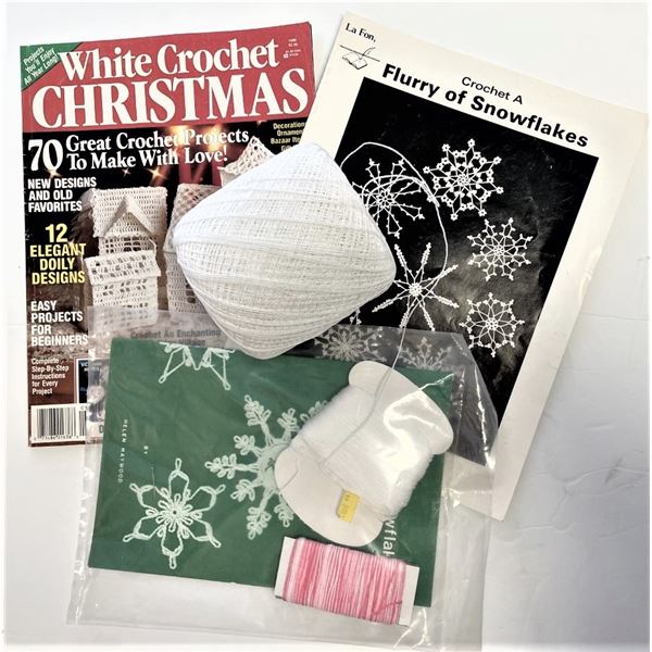 SnowFlake / Christmas crochet kit, patterns, thread