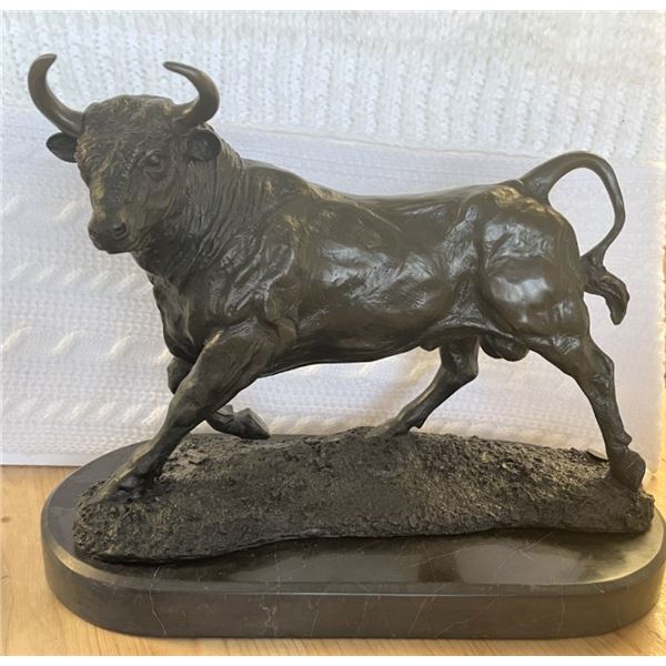 Solid Bronze Sculpture of a Bull