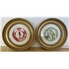 Image 1 : Custom Round Framed Cross Stitch Pictures (x2)