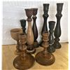 Image 1 : Lot of Vintage Wood Candlesticks