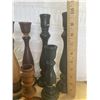 Image 2 : Lot of Vintage Wood Candlesticks