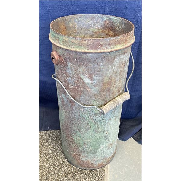 Milk bucket with wooden handle