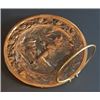 Image 1 : Vintage Embossed Copper Wall Plate Copper Craft Guild Hunter With Dogs.6.5'' , Used to hold a cup