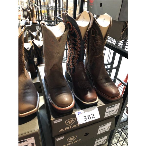 3 ASSORTED PAIRS OF ARIAT MEN'S SIZE 9, EE WIDE COWBOY BOOTS