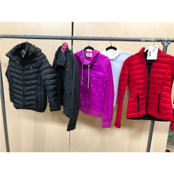 5 ASSORTED JACKETS INCLUDING NAUTICA, TNA AND MORE