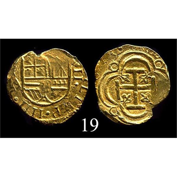 Bogotá, Colombia  2 escudos, 1635A.,S-B20.,KM-4.1.