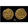 Image 1 : Seville, Spain  4 escudos, Philip IV, assayer R (1640s?).,CT-Type 26.,Cay-Type 126.