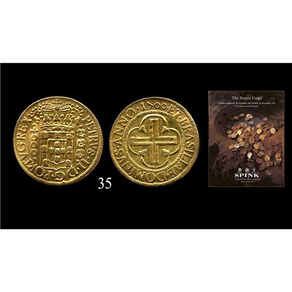 Brazil  4000 reis, Peter II, 1700.,KM-98.,FR-21.