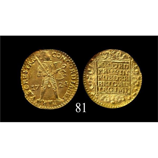 Netherlands (United)  Utrecht, ducat, 1724, encapsulated NGC MS-63.,KM-7.,FR-285.