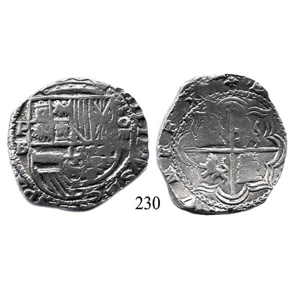Wild Horse River wreck, sunk ca. 1620 in the River Plate off Uruguay Potosí, Bolivia Cob 8 reales, P