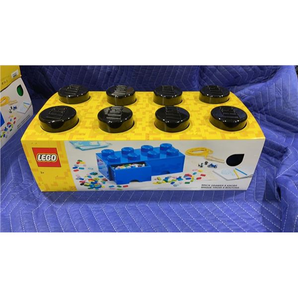 NEW LEGO 8 KNOB BRICK STORAGE BOX WITH 2 DRAWERS - RETAIL $74