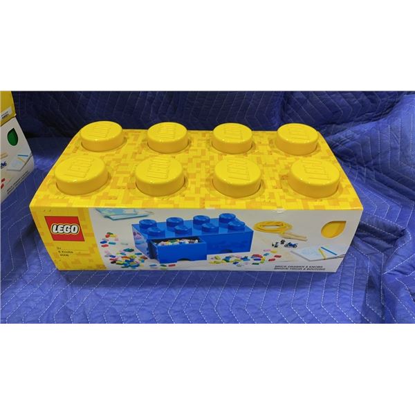 NEW LEGO 8 KNOB BRICK STORAGE BOX WITH 2 DRAWERS - RETAIL $74