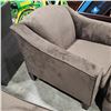 Image 2 : BRAND NEW BROWN FABRIC ARM CHAIR W/ OTTOMAN - RETAIL $899