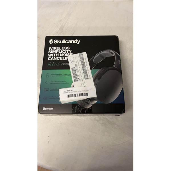 AS NEW SKULLCANDY HESH WIRELESS OVER EAR HEADPHONES