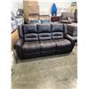 Image 2 : BRAND NEW BROWN LEATHER DOUBLE RECLINING SOFE - RETAIL $1999 W/ BRASS NAIL HEAD ACCENTS, REMOVEABLE 