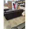 Image 8 : BRAND NEW BROWN LEATHER DOUBLE RECLINING SOFE - RETAIL $1999 W/ BRASS NAIL HEAD ACCENTS, REMOVEABLE 