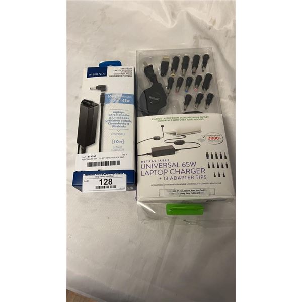 INSIGNIA 65 WATT LAPTOP CHARGER AND 65 WATT UNIVERSAL RETRACTABLE LAPTOP CHARGER