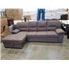 Image 1 : BRAND NEW GREY FABRIC 2 PC PULL OUT SLEEPER SECTIONAL W/ STORAGE CHAISE - RETAIL $2899, TALL PILLOW 
