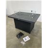 Image 1 : BRAND NEW SLATTED ALUMINUM FIRE TABLE 55,000 BTU W/ WINTER COVER, WIND SCREEN, AND GAS CONVERSION KI