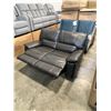 Image 8 : BRAND NEW WHITNEY GREY LEATHER RECLINE LOVE SEAT - RETAIL $1699, HIGH QUALITY STITCHING, GEL MEMOR F