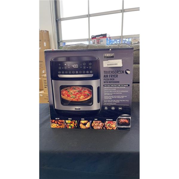 AS NEW BELLA PRO SERIES TOUCHSCREEN AIR FRYER PIZZA OVEN WITH ROTISSERIE - RETAIL $289