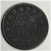Image 1 : Canadian Large Cent 1891 Large Date Large Leave G