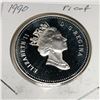 Image 2 : 1990 Queen Elizabeth II Canadian Silver Dollar UNC Heavy Cameo