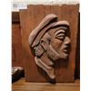 Image 2 : Wooden Carved Man Head & Large Piece Of Decorative Wood